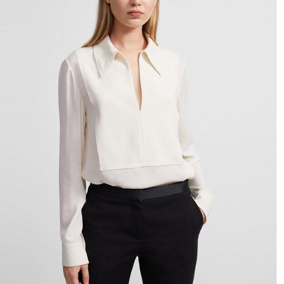 🎁 THEORY Yoke Popover Shirt in Silk